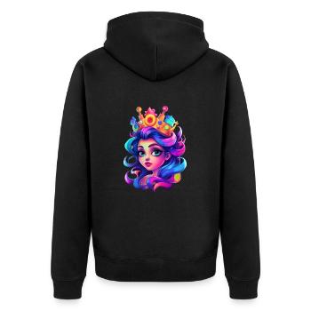 Princesse aux yeux brillants - Veste à capuche bio Premium Unisexe - noir - Dos - Nico (187cm)