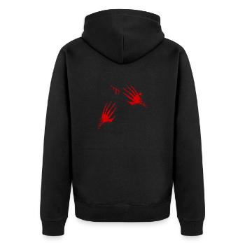 Mains de sang Halloween mains bloddées Mains ensanglantées - Veste à capuche bio Premium Unisexe - noir - Dos - Nico (187cm)