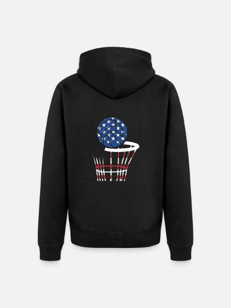 Sport Us Flag Netball - Unisex Premium Organic Zip Hoodie - black