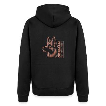 GERMAN SHEPHERD drawing head rose gold - Unisex Premium Organic Zip Hoodie - black - Back - Nico (187cm)