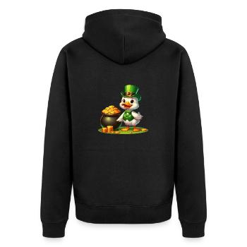 St. Patricks Day Elefant Grün - Unisex Premium Bio Zip Hoodie - Schwarz - Hinten - Nico (187cm)