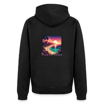 Punta Cana Dominican Republic Vacation Sunset - Unisex Premium Organic Zip Hoodie - black - Back - Nico (187cm)