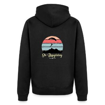 Ski Parapente Vintage Rétro Sunset - Veste à capuche bio Premium Unisexe - noir - Dos - Nico (187cm)