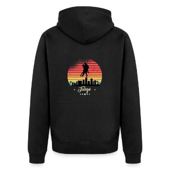 Tango Danse Vintage Rétro Coucher de soleil Sports - Veste à capuche bio Premium Unisexe - noir - Dos - Nico (187cm)
