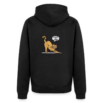 Chat au yoga : exercices de Namaste et gymnastique - Veste à capuche bio Premium Unisexe - noir - Dos - Nico (187cm)