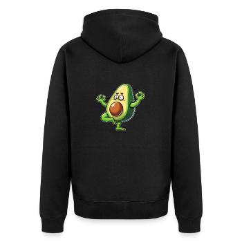 Avocado Yoga Meditation Buddhism Zen Namaste - Unisex Premium Organic Zip Hoodie - black - Back - Nico (187cm)