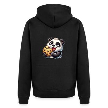 Panda Keks Nachtisch süße Kekse - Unisex Premium Bio Zip Hoodie - Schwarz - Hinten - Nico (187cm)