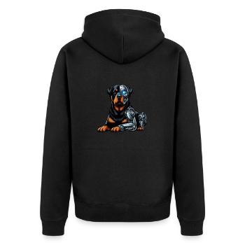Rottweiler Cyborg Robot Espace - Veste à capuche bio Premium Unisexe - noir - Dos - Nico (187cm)
