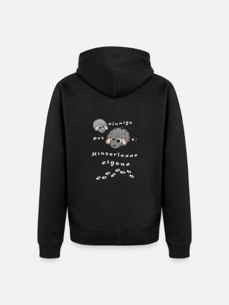 Hinterlasse eigene Spuren - Unisex Premium Bio Zip Hoodie - Schwarz