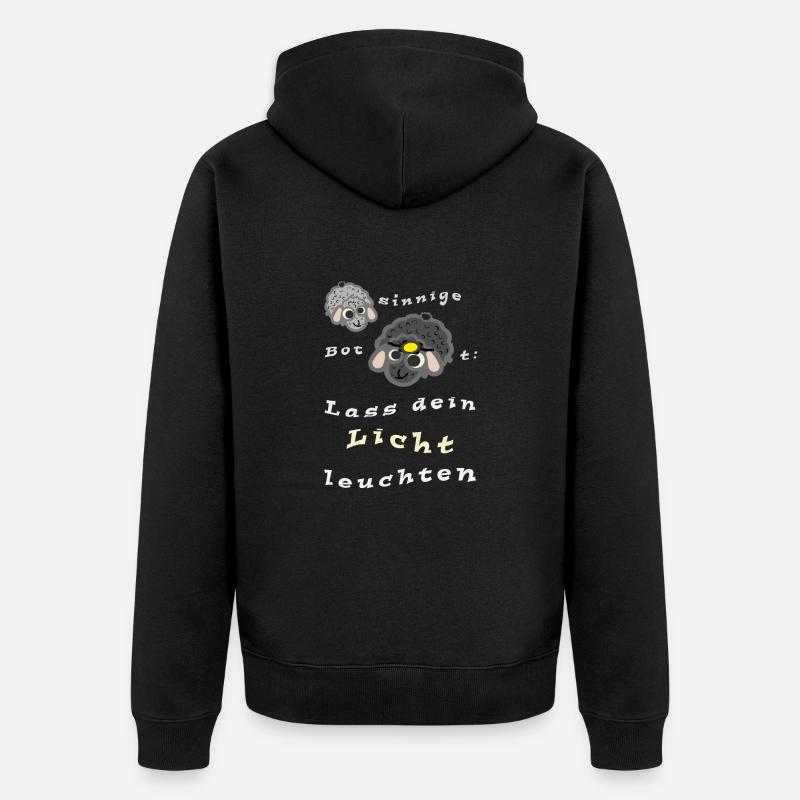 Lass dein Licht leuchten - Unisex Premium Bio Zip Hoodie - Schwarz