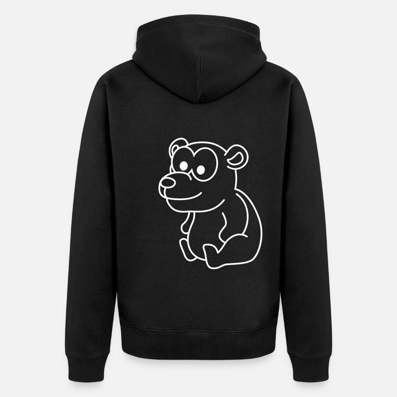 Bear Comic - Unisex Premium Organic Zip Hoodie - black
