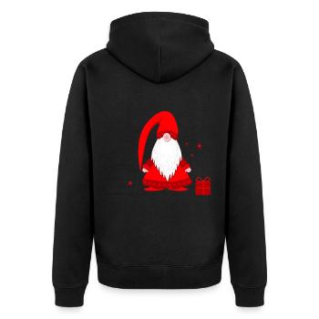 Wichtel wichteln Wichtelgeschenk Weihnachten - Unisex Premium Bio Zip Hoodie - Schwarz - Hinten - Nico (187cm)
