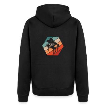 Piano Music - Unisex Premium Organic Zip Hoodie - black - Back - Nico (187cm)
