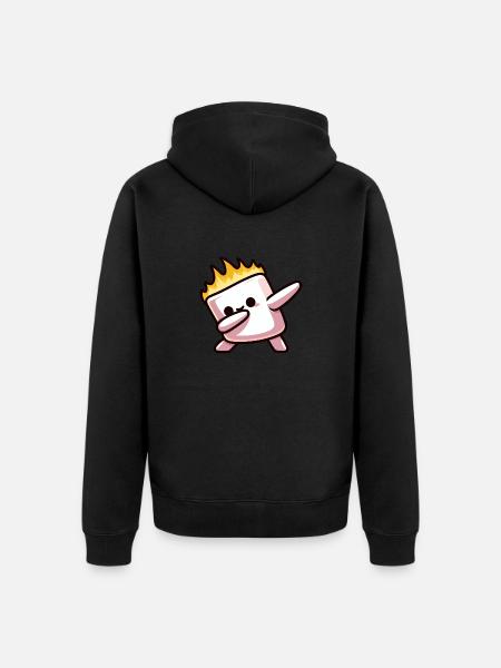 Marshmallow Fire Flame Grilling Dab - Veste à capuche bio Premium Unisexe - noir
