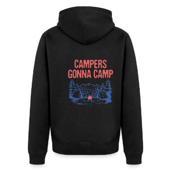 Campers Gonna Camp Summer Vacation Tropical Trip - Unisex Premium Bio Zip Hoodie - Schwarz - Hinten - Nico (187cm)