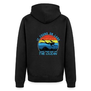 Taucher Tauchen Design Schnorcheln - Unisex Premium Bio Zip Hoodie - Schwarz - Hinten - Nico (187cm)