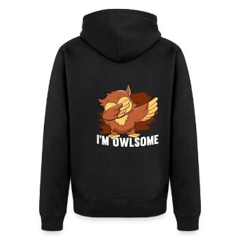 Je suis Owlsome Ornithologue Oiseaux nocturnes Cool Dabb - Veste à capuche bio Premium Unisexe - noir - Dos - Nico (187cm)