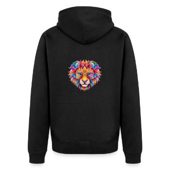 Lion de Mardi Gras - Style de bande dessinée - Veste à capuche bio Premium Unisexe - noir - Dos - Nico (187cm)
