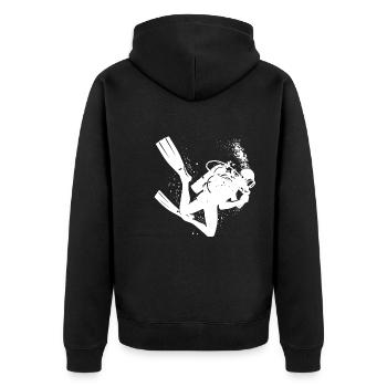 Plongée Plongée Plongée Plongeur Plongée libre Hommes - Veste à capuche bio Premium Unisexe - noir - Dos - Nico (187cm)