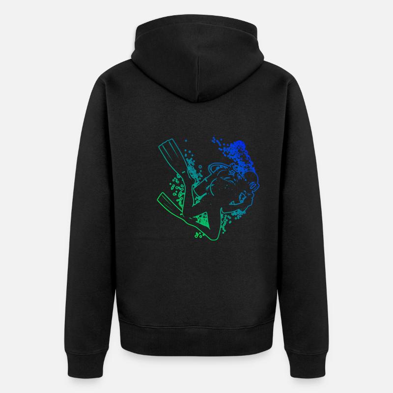 Hommes Plongée Libre Plongeur Femmes - Veste à capuche bio Premium Unisexe - noir