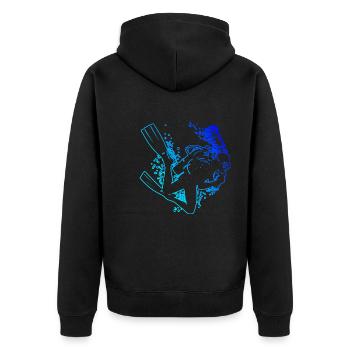 Plongée Femme Plongée Libre Plongée Plongée sous-marine - Veste à capuche bio Premium Unisexe - noir - Dos - Nico (187cm)