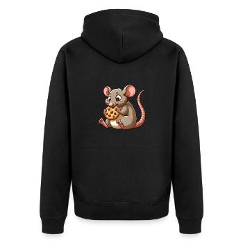 Biscuit mignon à grignoter la souris - Veste à capuche bio Premium Unisexe - noir - Dos - Nico (187cm)