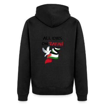 Tous les yeux sont rivés sur Rafah Dove of Peace - Veste à capuche bio Premium Unisexe - noir - Dos - Nico (187cm)