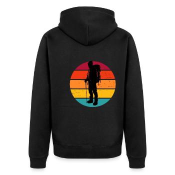 Climbing Boulder Climber Climber Bouldering - Unisex Premium Organic Zip Hoodie - black - Back - Nico (187cm)