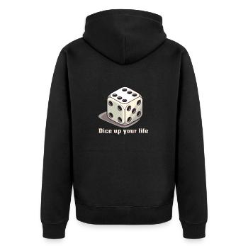 Dice up your life - Unisex Premium Organic Zip Hoodie - black - Back - Nico (187cm)