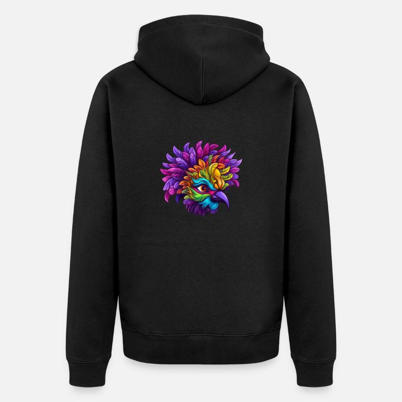 Flamant rose Mardi Gras Masque - Veste à capuche bio Premium Unisexe - noir