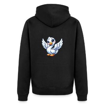 White Swan Angel with Wings - Unisex Premium Organic Zip Hoodie - black - Back - Nico (187cm)