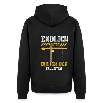 Endlich 3 Jetzt Bin Ich Der Baul... - Unisex Premium Bio Zip Hoodie - Schwarz - Hinten - Nico (187cm)