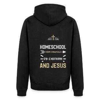 Maman scolarisée à la maison propulsée par Caffei... - Veste à capuche bio Premium Unisexe - noir - Dos - Nico (187cm)