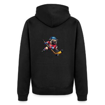Carlin Joueur de hockey sur glace Club Chien - Veste à capuche bio Premium Unisexe - noir - Dos - Nico (187cm)
