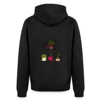 Bad Hair Day - Unisex Premium Bio Zip Hoodie - Schwarz - Hinten - Nico (187cm)