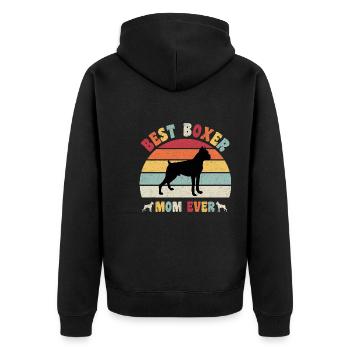 Meilleur Boxer maman jamais amoureux des chiens vintage rétro - Veste à capuche bio Premium Unisexe - noir - Dos - Nico (187cm)
