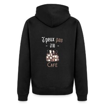 J'peux pas j'ai café - Veste à capuche bio Premium Unisexe - noir - Dos - Nico (187cm)