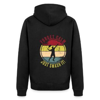 Tennis - Unisex Premium Bio Zip Hoodie - Schwarz - Hinten - Nico (187cm)