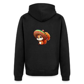 Cinco de Mayo Mignon Écureuil Yeux Verts - Veste à capuche bio Premium Unisexe - noir - Dos - Nico (187cm)
