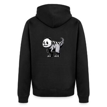 T-Rex Panda Fusion : un design de créature fabuleux - Veste à capuche bio Premium Unisexe - noir - Dos - Nico (187cm)