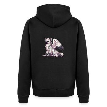 Hyène Ange Dessin Animé Mignon - Veste à capuche bio Premium Unisexe - noir - Dos - Nico (187cm)