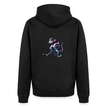 Joueur de hockey sur glace Mouse Rat Club de hockey sur glace - Veste à capuche bio Premium Unisexe - noir - Dos - Nico (187cm)