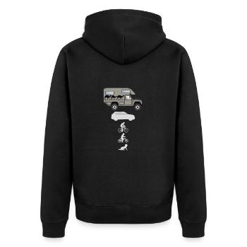 Evolution Offroad Camper - Unisex Premium Organic Zip Hoodie - black - Back - Nico (187cm)