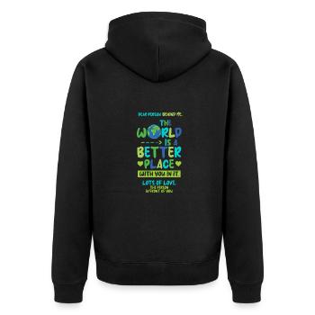 Chère personne derrière moi Pensée positive - Veste à capuche bio Premium Unisexe - noir - Dos - Nico (187cm)