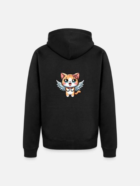 Söt katt ängel komisk - Ekologisk premiumluvjack unisex - svart