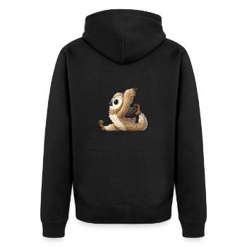 Owl Yoga & Fitness: Gymnastics Training - Unisex Premium Organic Zip Hoodie - black - Back - Nico (187cm)