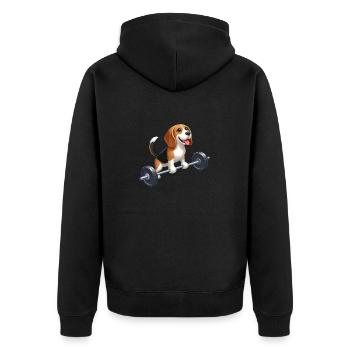 Beagle Haltérophilie Entraînement Force - Veste à capuche bio Premium Unisexe - noir - Dos - Nico (187cm)