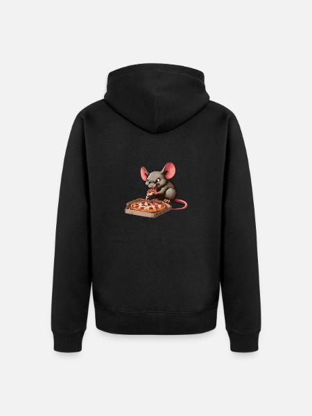 Lab Rat Pizza Adventure Funny - Unisex Premium Organic Zip Hoodie - black