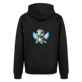 Angel turtle with wings and halo - Unisex Premium Organic Zip Hoodie - black - Back - Nico (187cm)