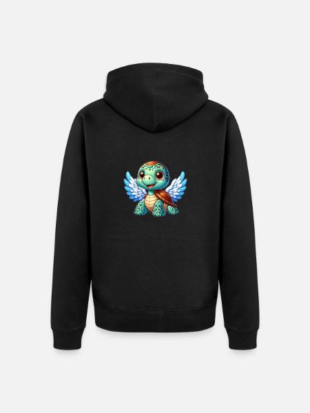 Ängelsköldpadda med vingar och gloria - Ekologisk premiumluvjack unisex - svart